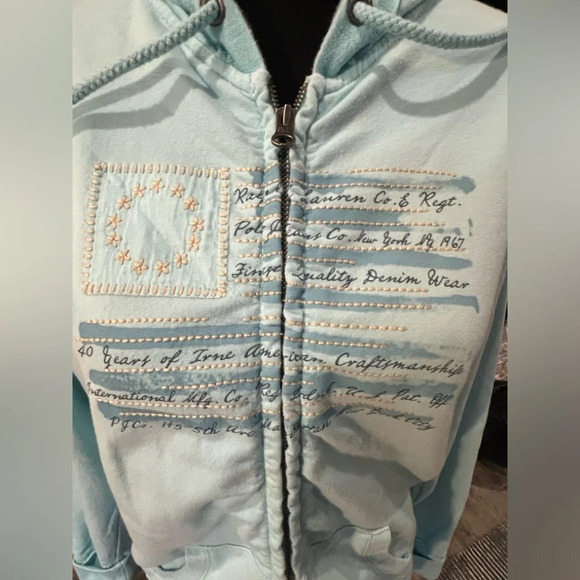 Polo Jeans Company RL size Large light green hoodie - Picture 2 of 7